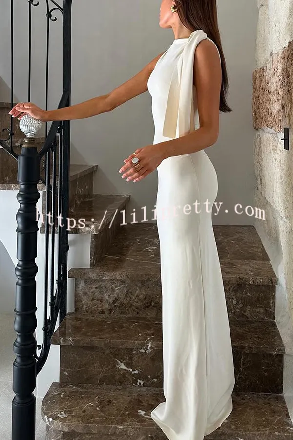 Lilipretty® Buttery Soft Knotted Boat Neck Stretch Maxi Dress