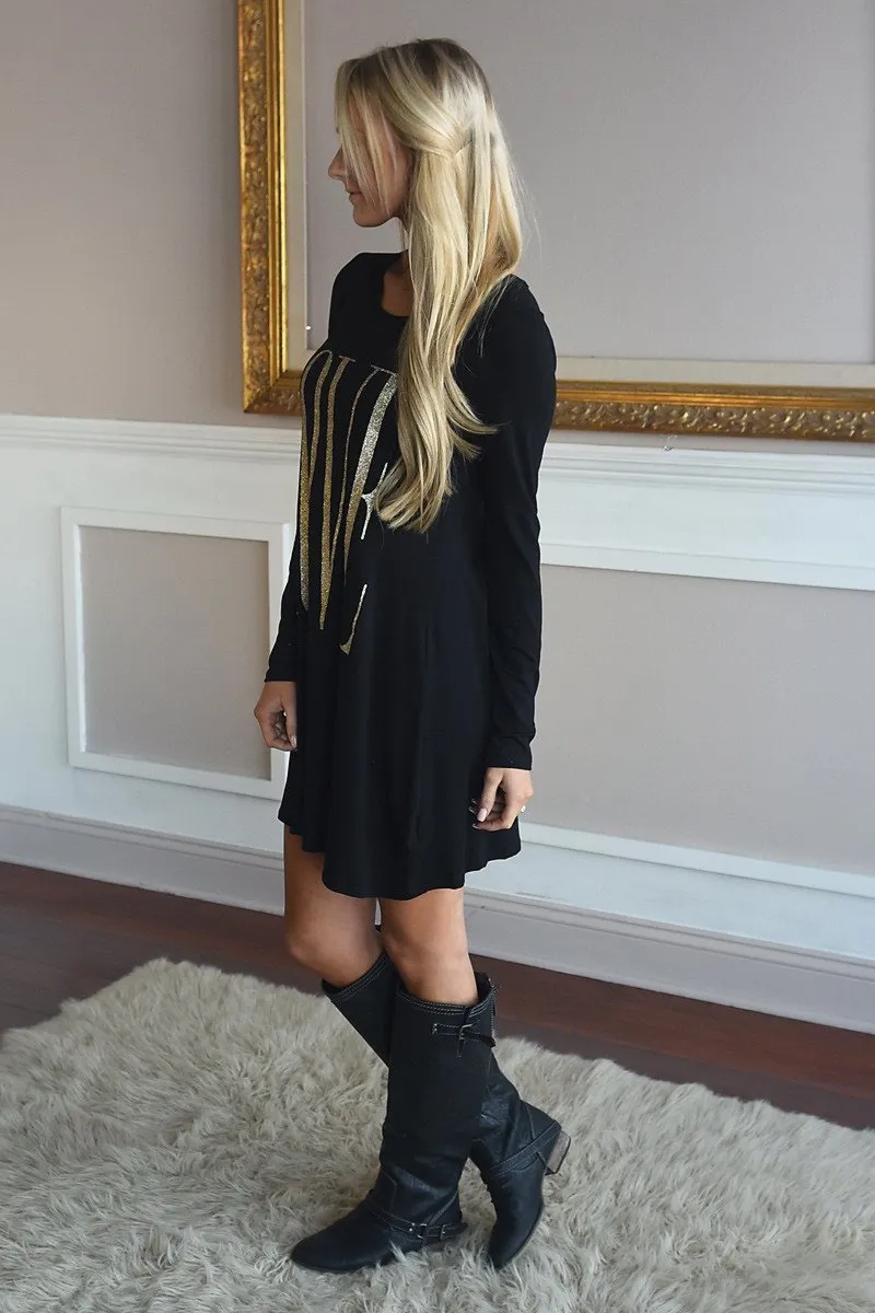LOVE Tunic Top ~ Black Glitter