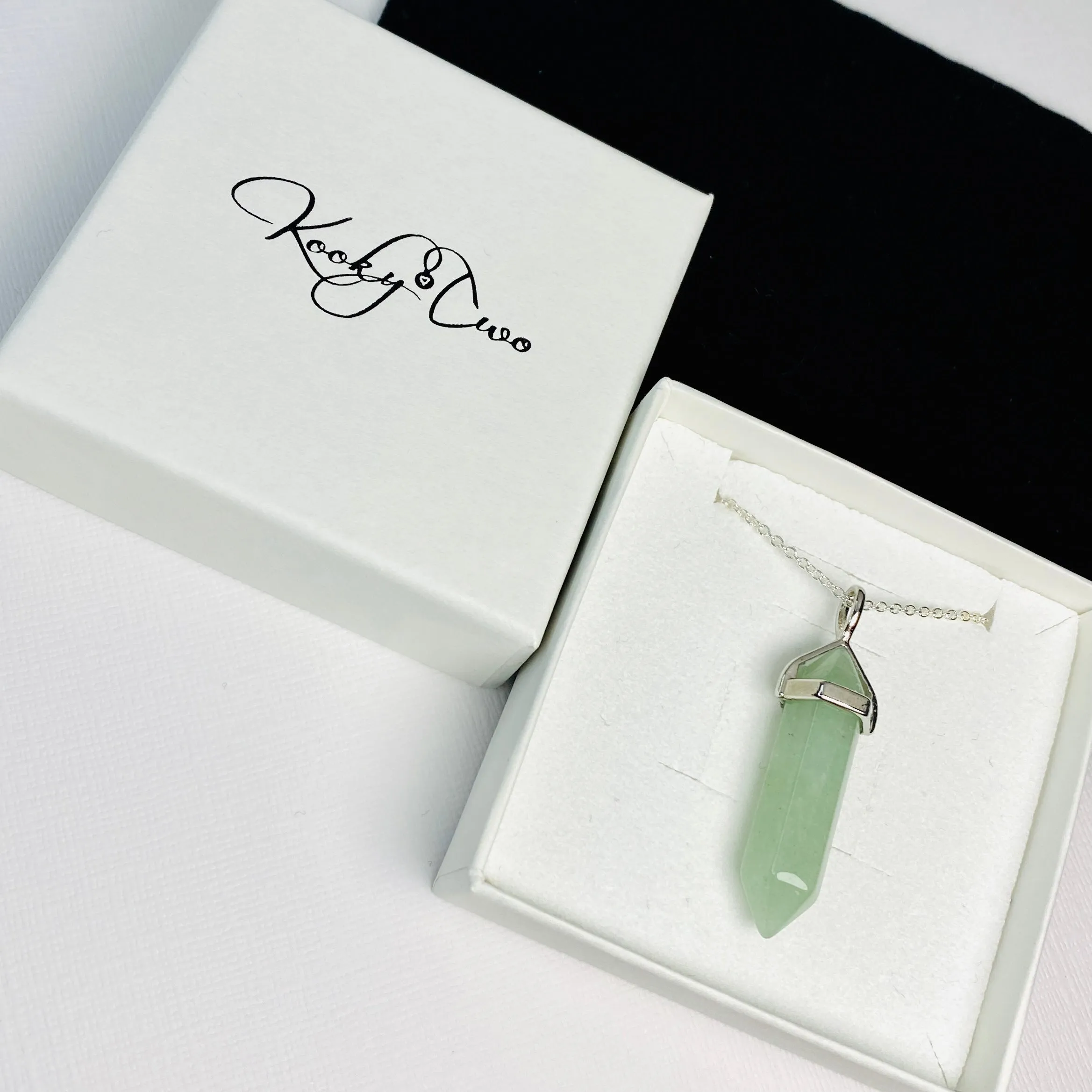 LUCK | Crystal Green Aventurine Point Necklace Sterling Silver