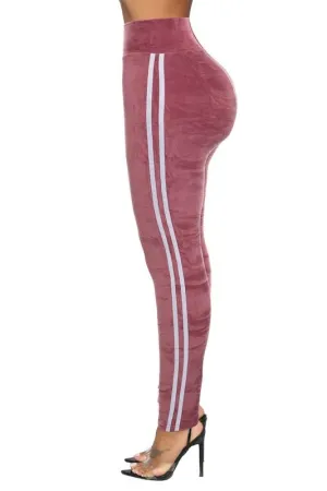 LUXE VELVET LEGGINGS | black | mauve |