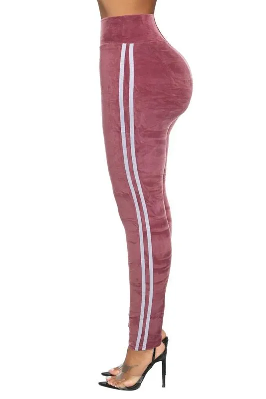 LUXE VELVET LEGGINGS | black | mauve |
