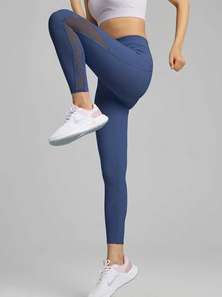 LYCRA® サイドメッシュ ハイウエスト オーロラレギンス