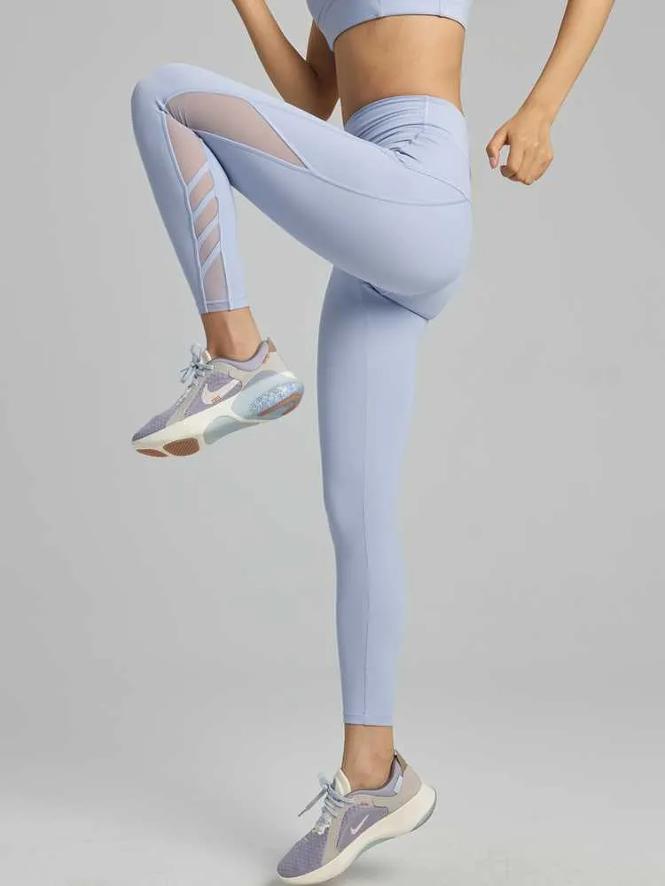 LYCRA® サイドメッシュ ハイウエスト オーロラレギンス