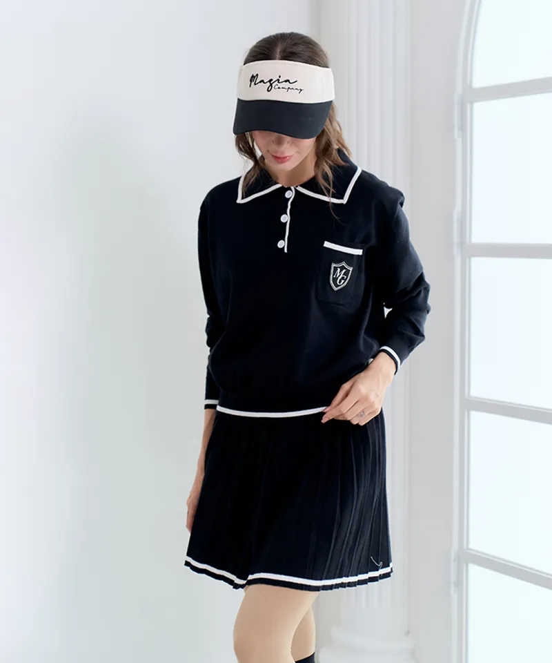 MAGIA Pleated Knit Set - Black