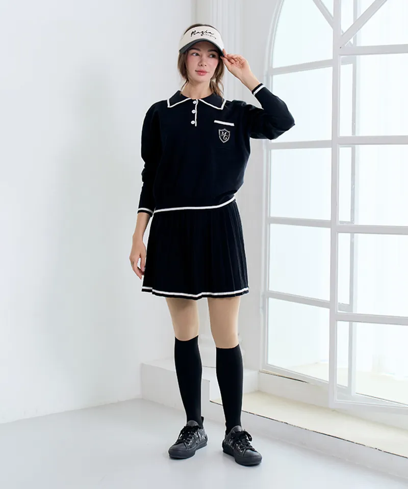 MAGIA Pleated Knit Set - Black