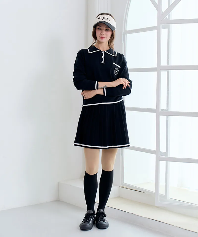 MAGIA Pleated Knit Set - Black