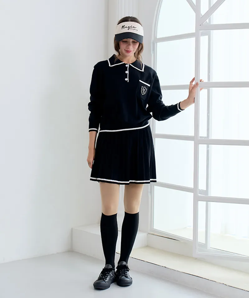 MAGIA Pleated Knit Set - Black