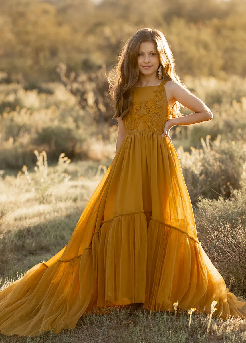 Maia Impact Dress in Tarnished Gold