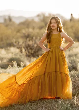 Maia Impact Dress in Tarnished Gold