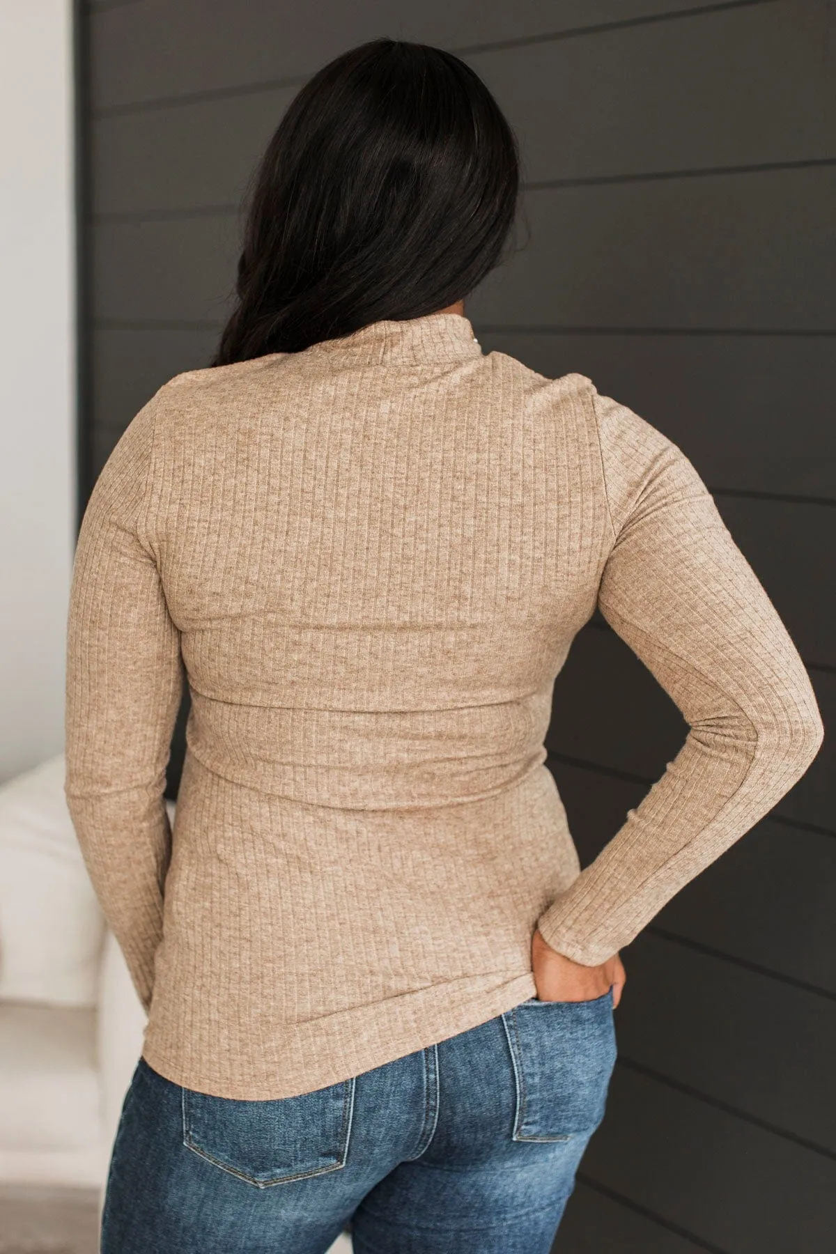 Make You Better Mock Neck Top- Mocha