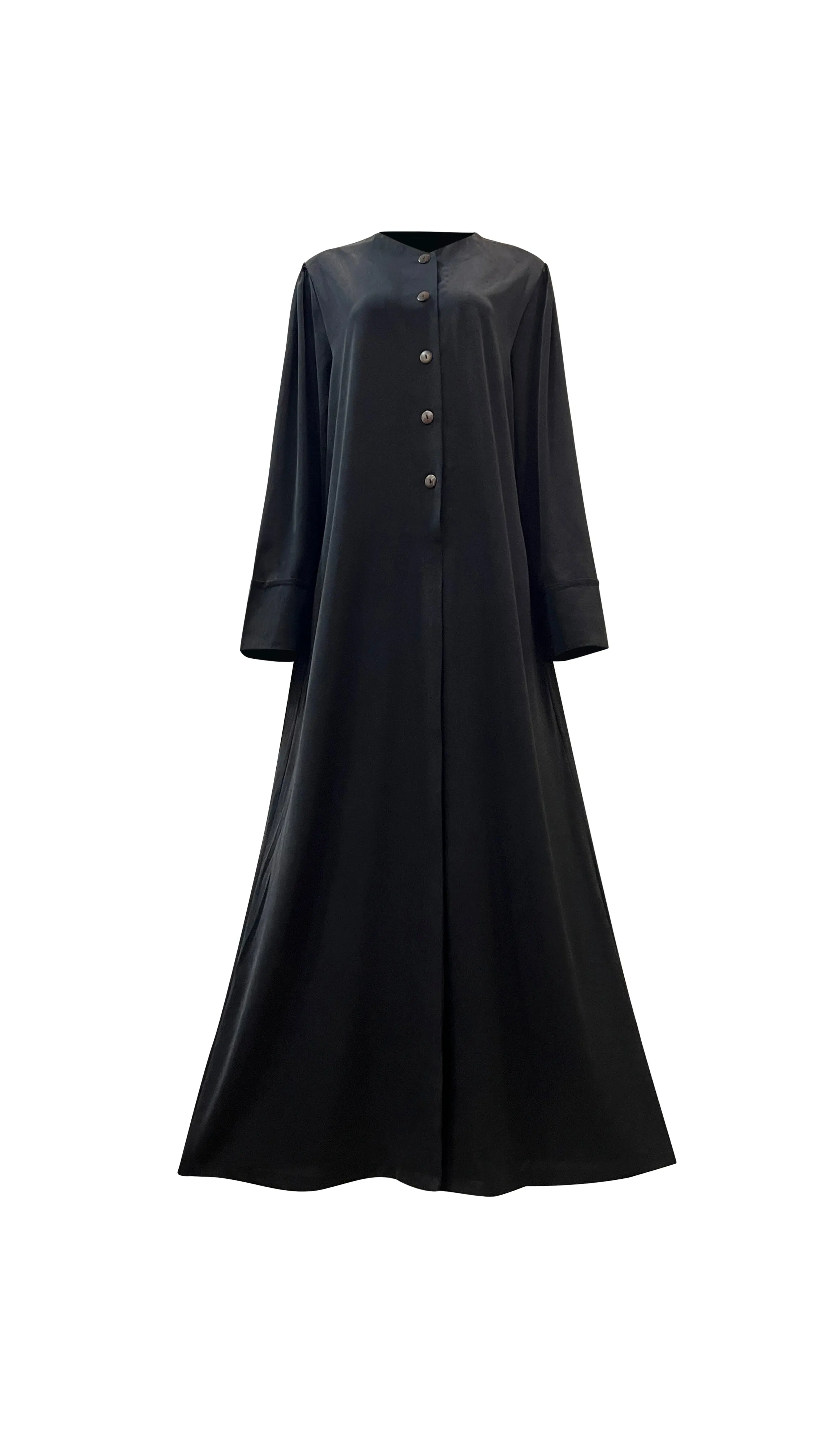 Maryam Button Abaya - Black