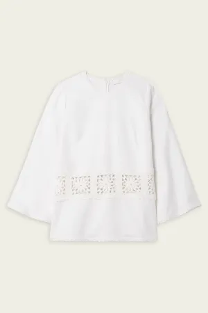 Maxine Crochet Trim Tunic in Ivory