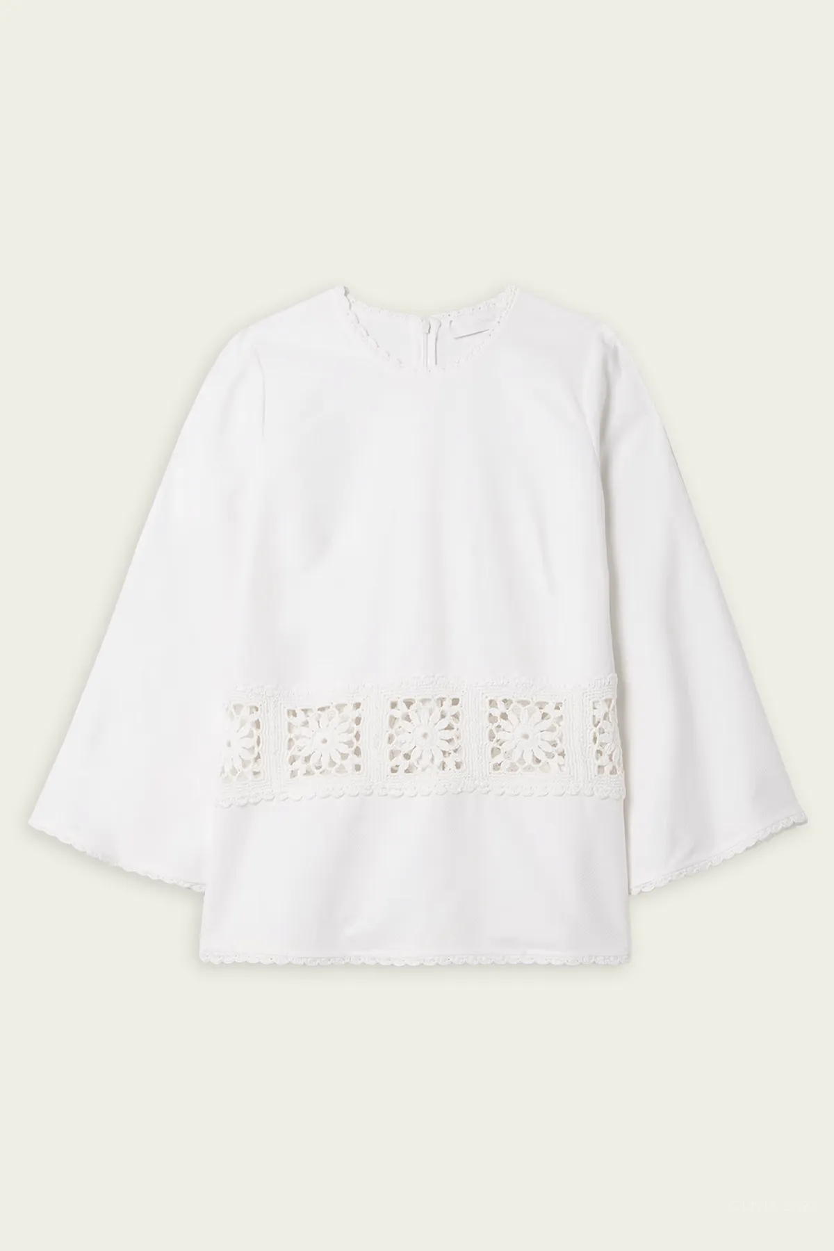 Maxine Crochet Trim Tunic in Ivory