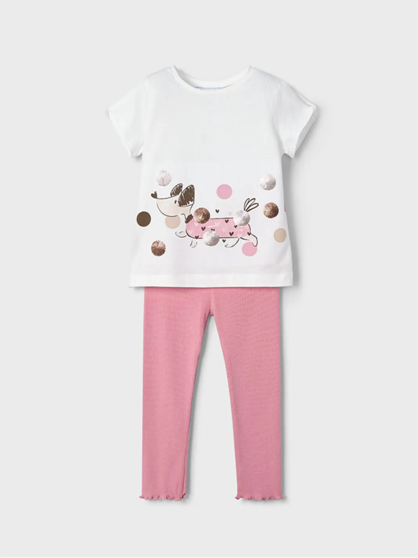 Mayoral Junior Girl Dotty Dog Legging Set - 2 Colours