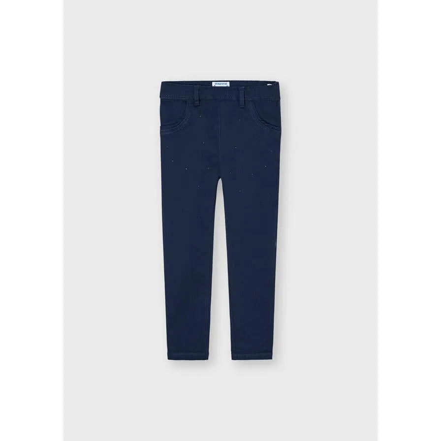 Mayoral Twill Leggings Girl - Navy