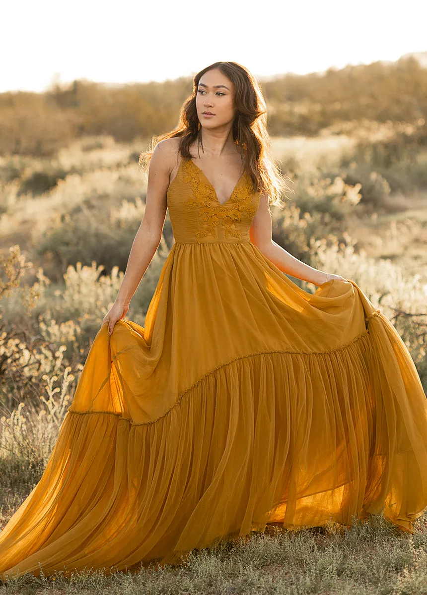 Mckenna Impact Dress in Tarnished Gold