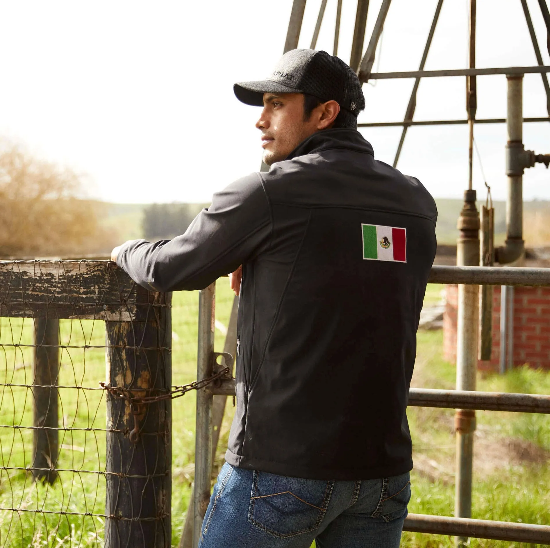 Men’s Ariat Black New Team SoftShell Mexico Jacket