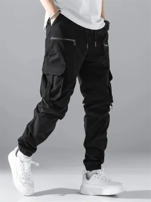 Men's Hip Hop Jogging Pants With Flap Pockets