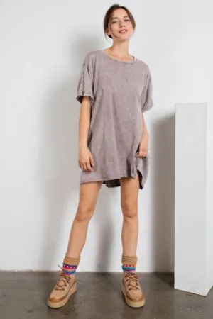 Mushroom Washed Tunic Dress