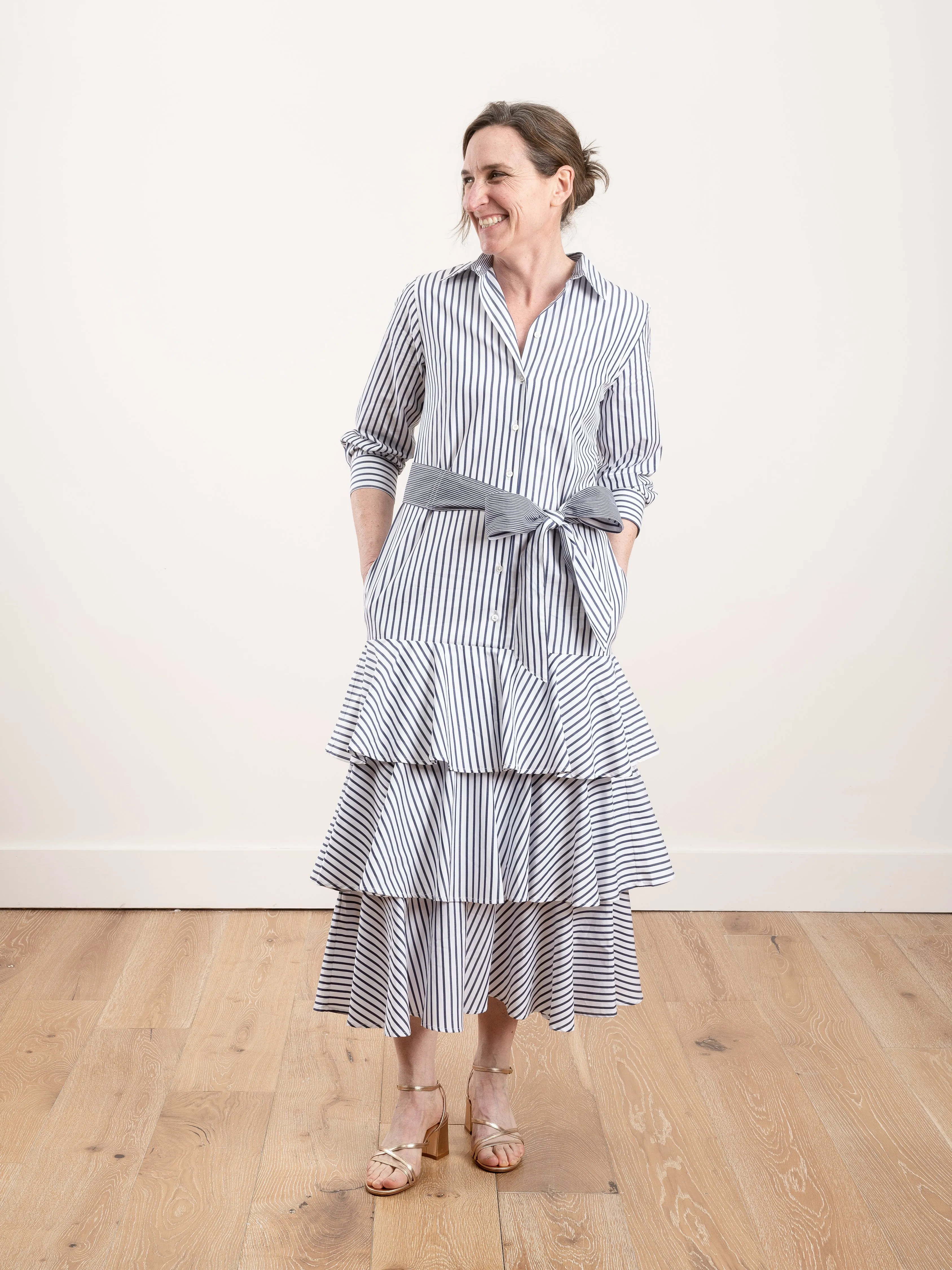 mynaxa dress - stripe navy