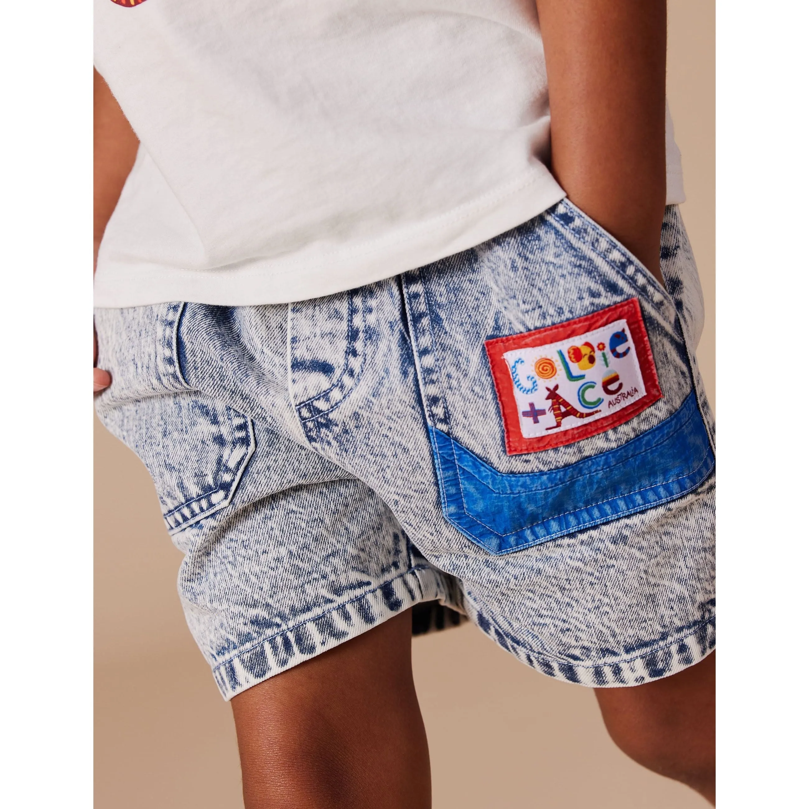Noah Colour Pop Cargo Denim Shorts