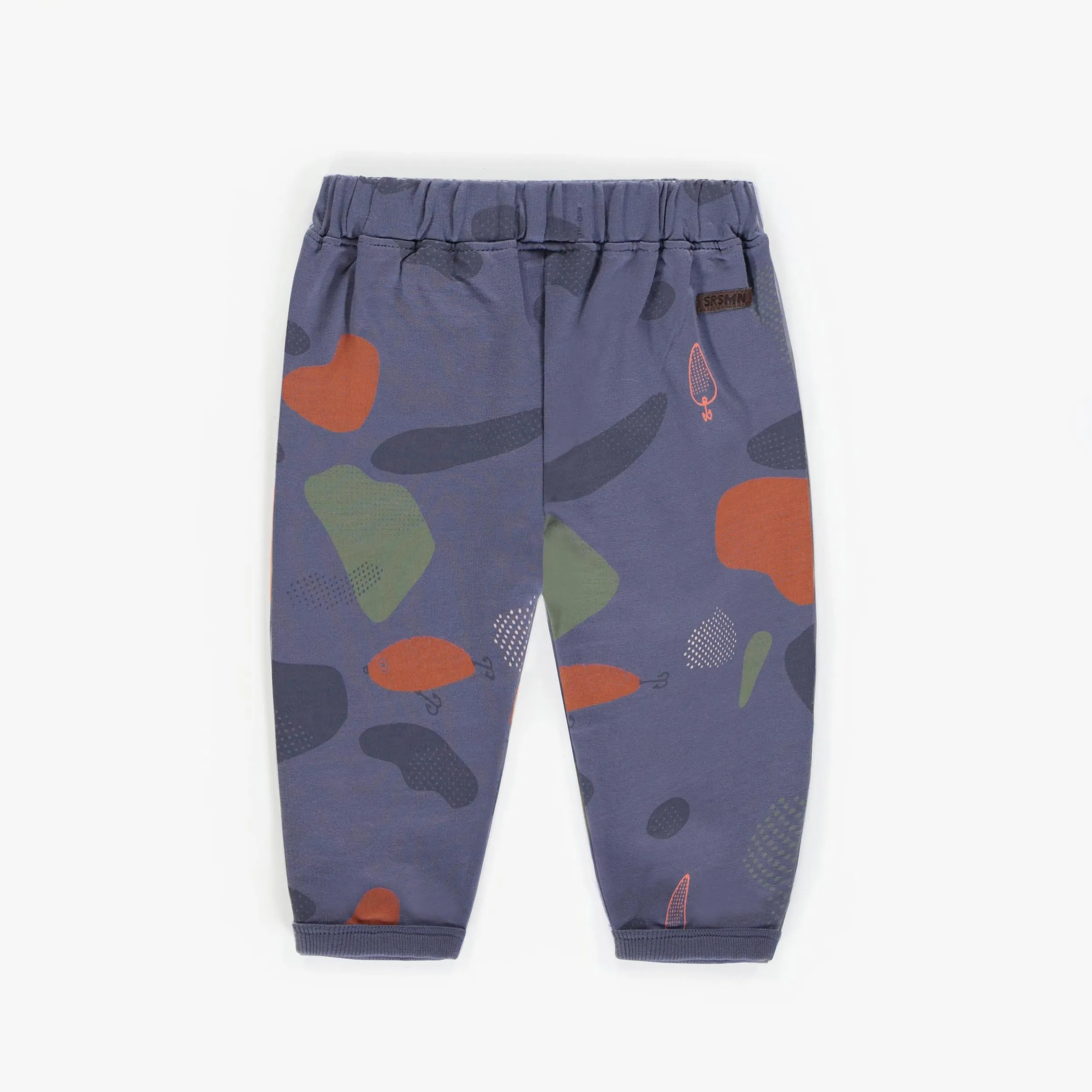 Pantalon bleu avec terrazzo en coton français, bébé || Blue pant with terrazzo in French terry, baby