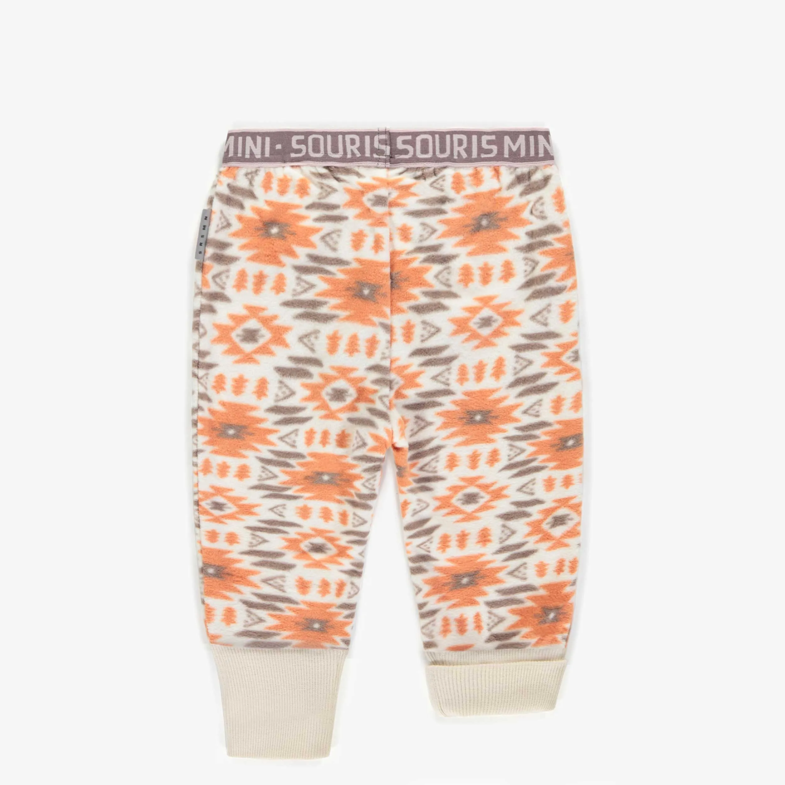 Pantalon de polar orange à motifs, bébé || Orange patterned polar pant, baby
