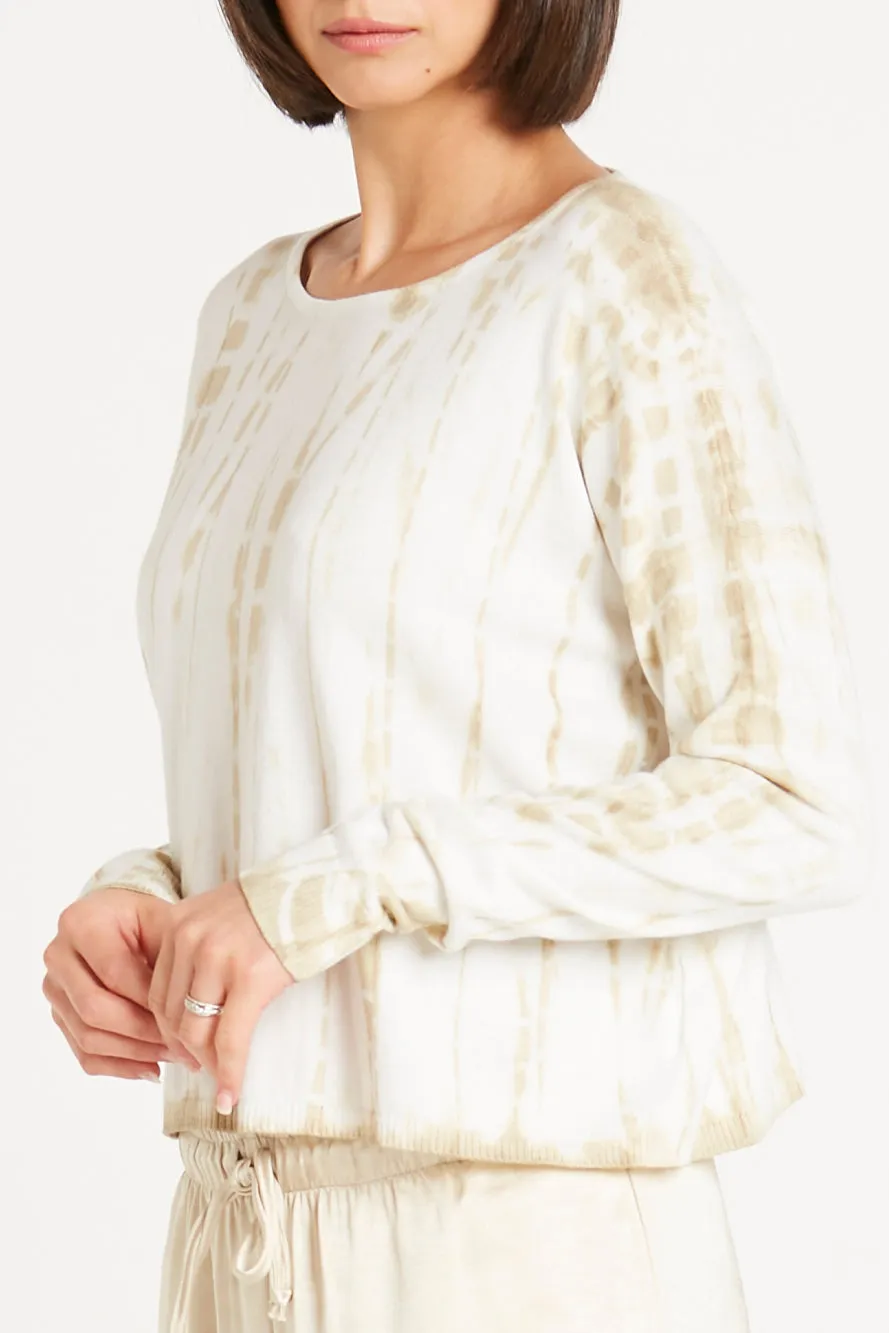 Pima Cotton Mini Tie Dye Boatneck Sweater