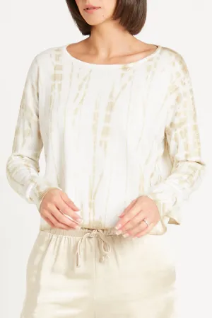 Pima Cotton Mini Tie Dye Boatneck Sweater
