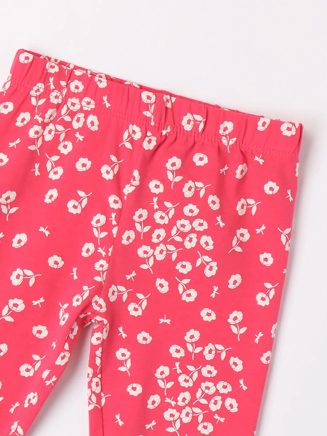 Pink & White Floral Leggings