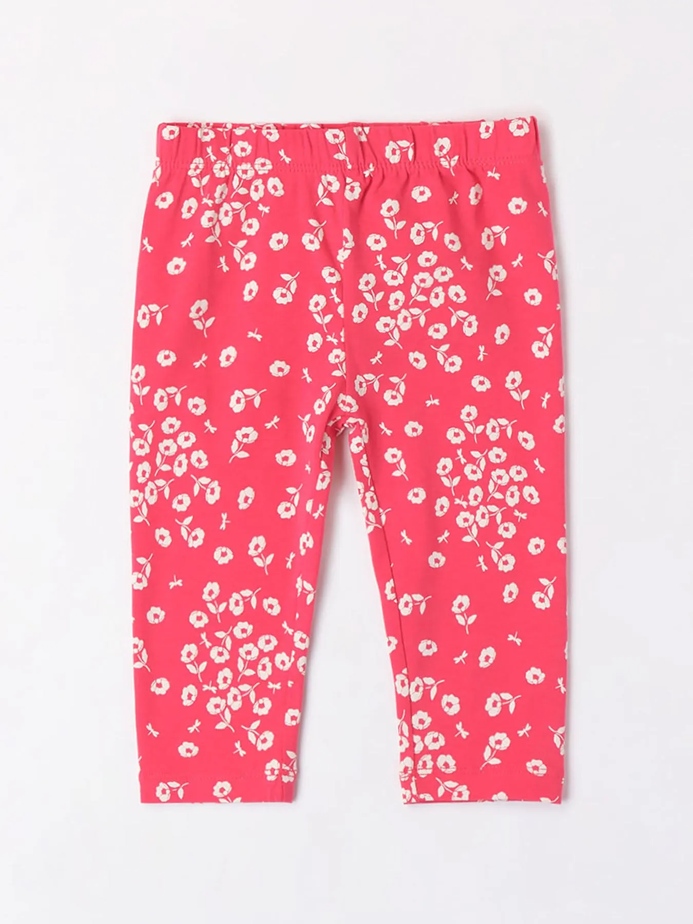 Pink & White Floral Leggings