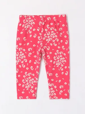 Pink & White Floral Leggings