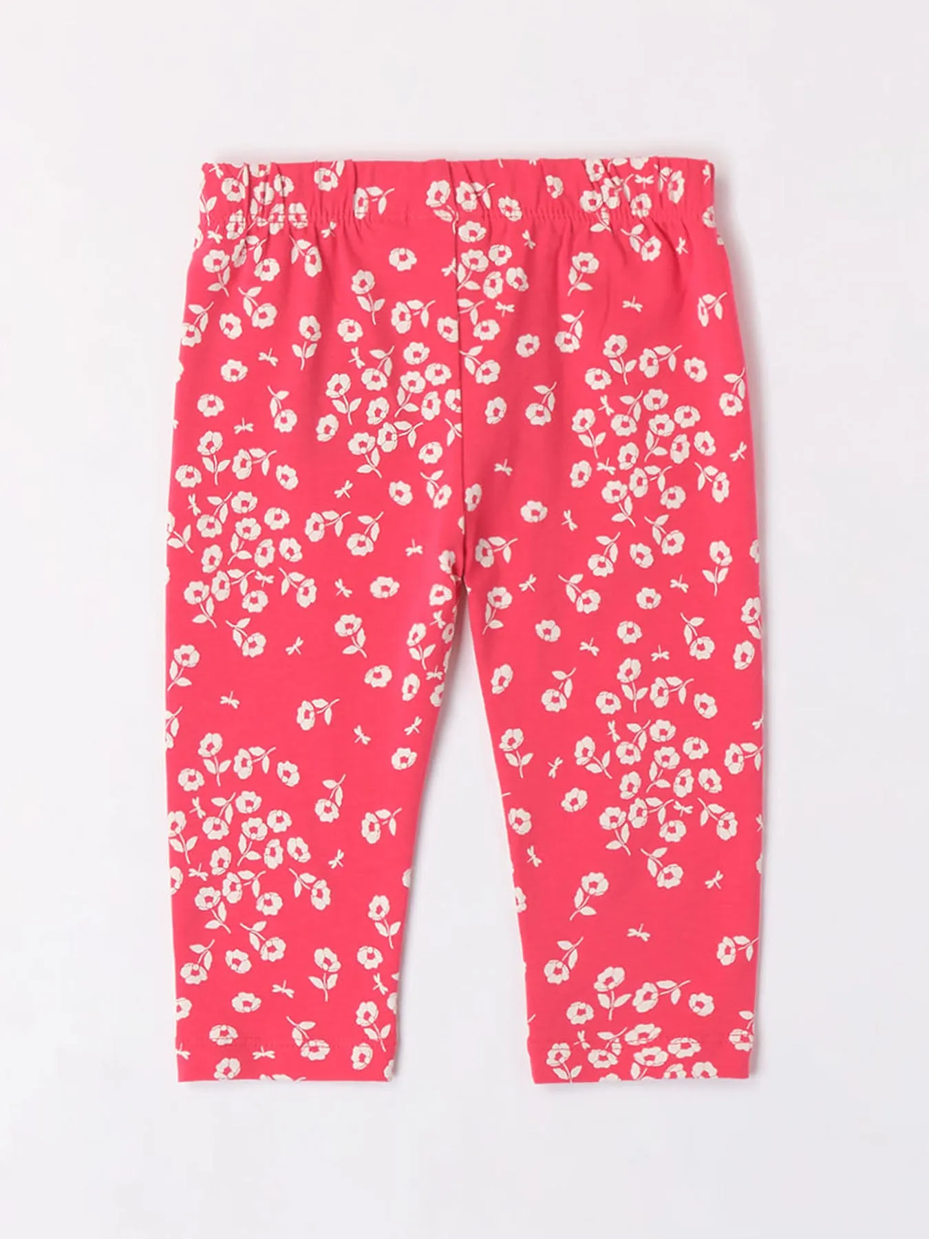 Pink & White Floral Leggings