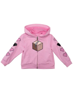Pixel Box-print Zipped Hoodie