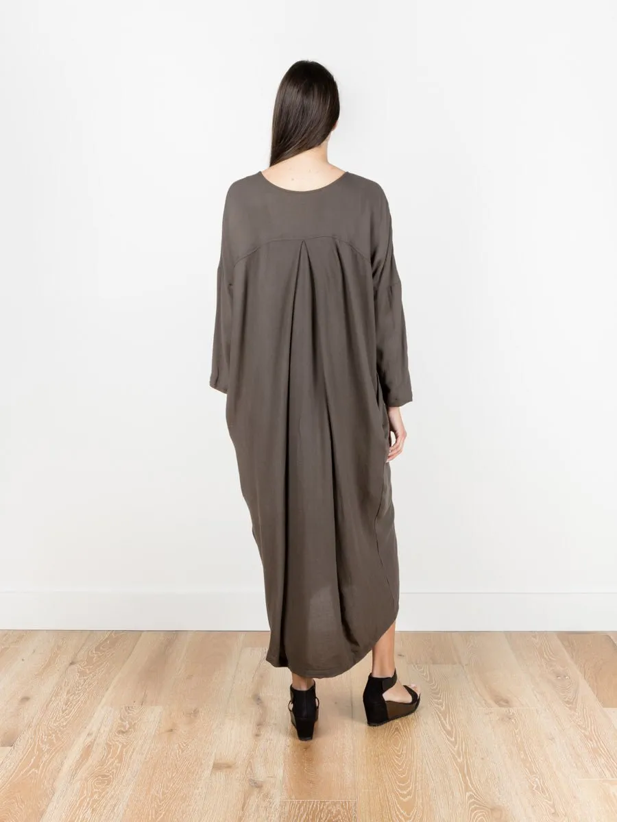 pleated cocoon dress