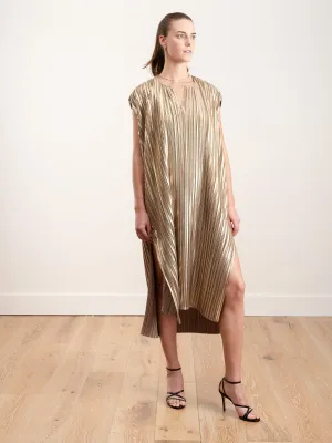 plisse caftan - gold