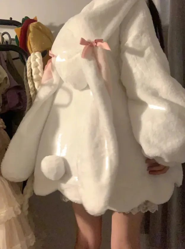 Plush Bunny Ear Coat UB99418