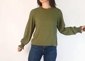 Princess Highway green peasant style long sleeve top size 8