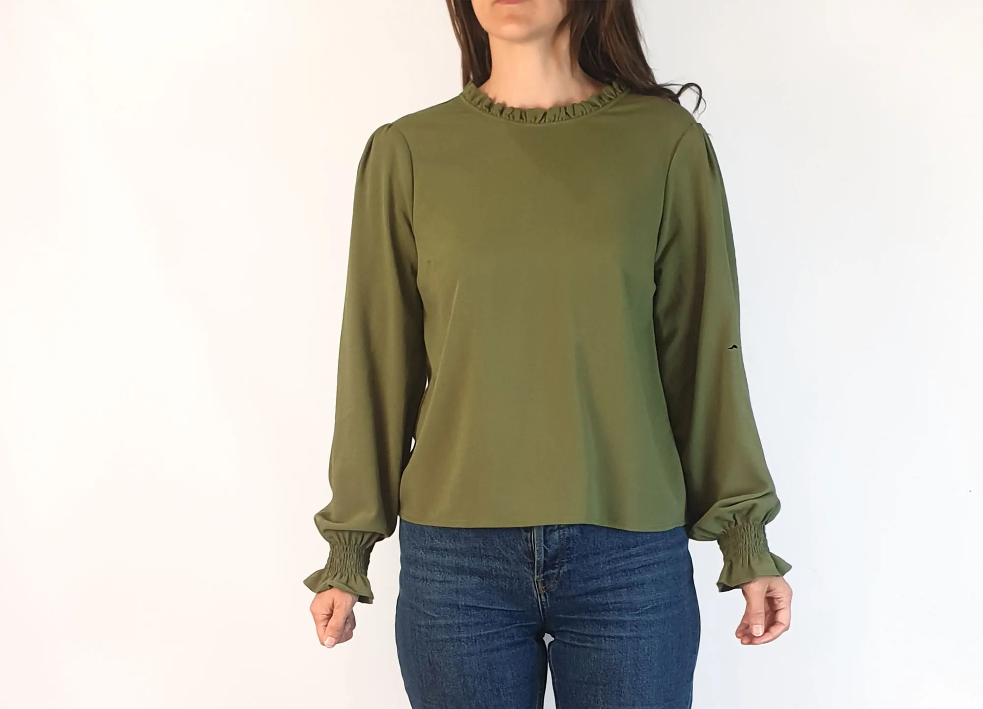 Princess Highway green peasant style long sleeve top size 8
