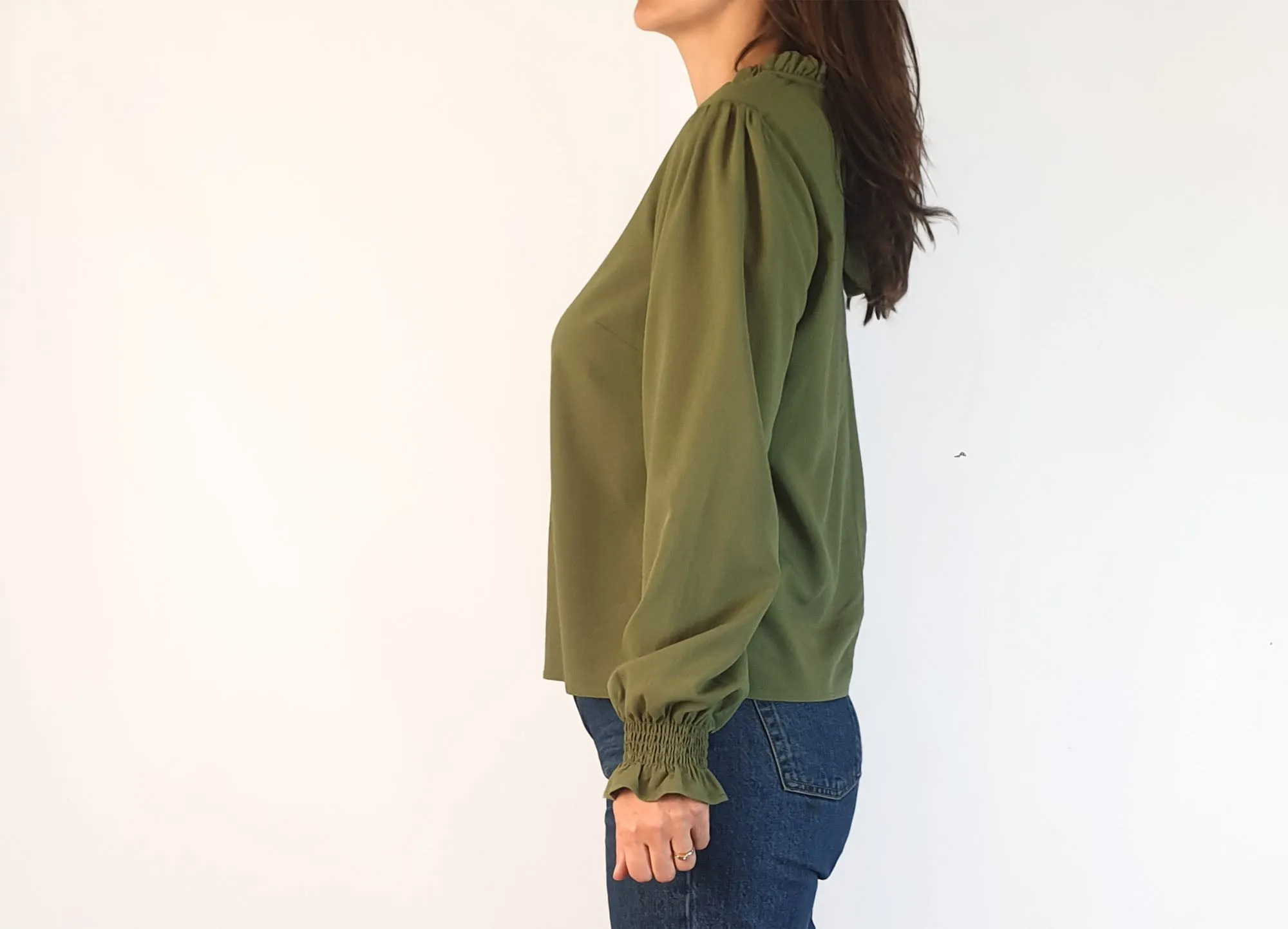 Princess Highway green peasant style long sleeve top size 8