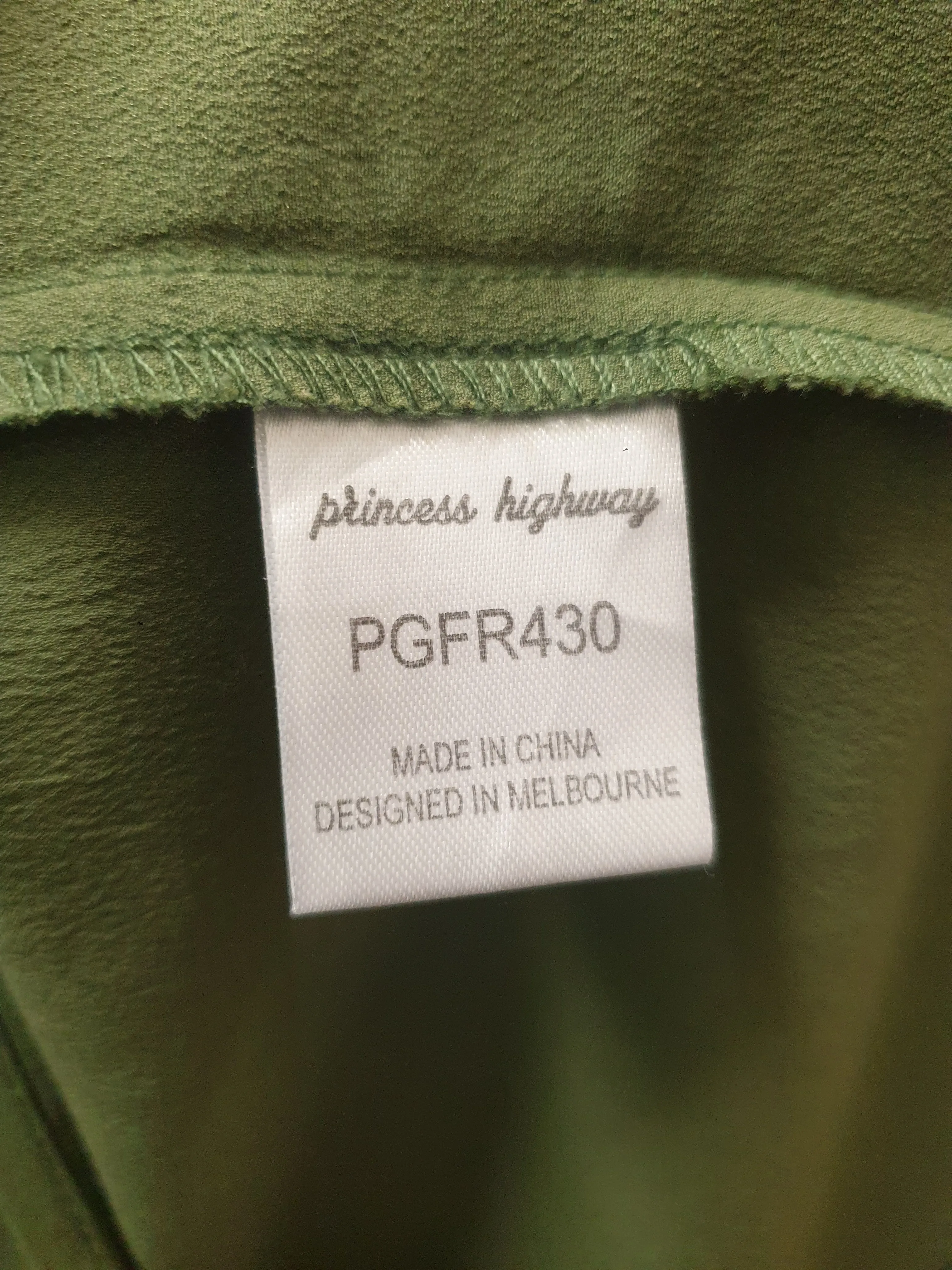 Princess Highway green peasant style long sleeve top size 8