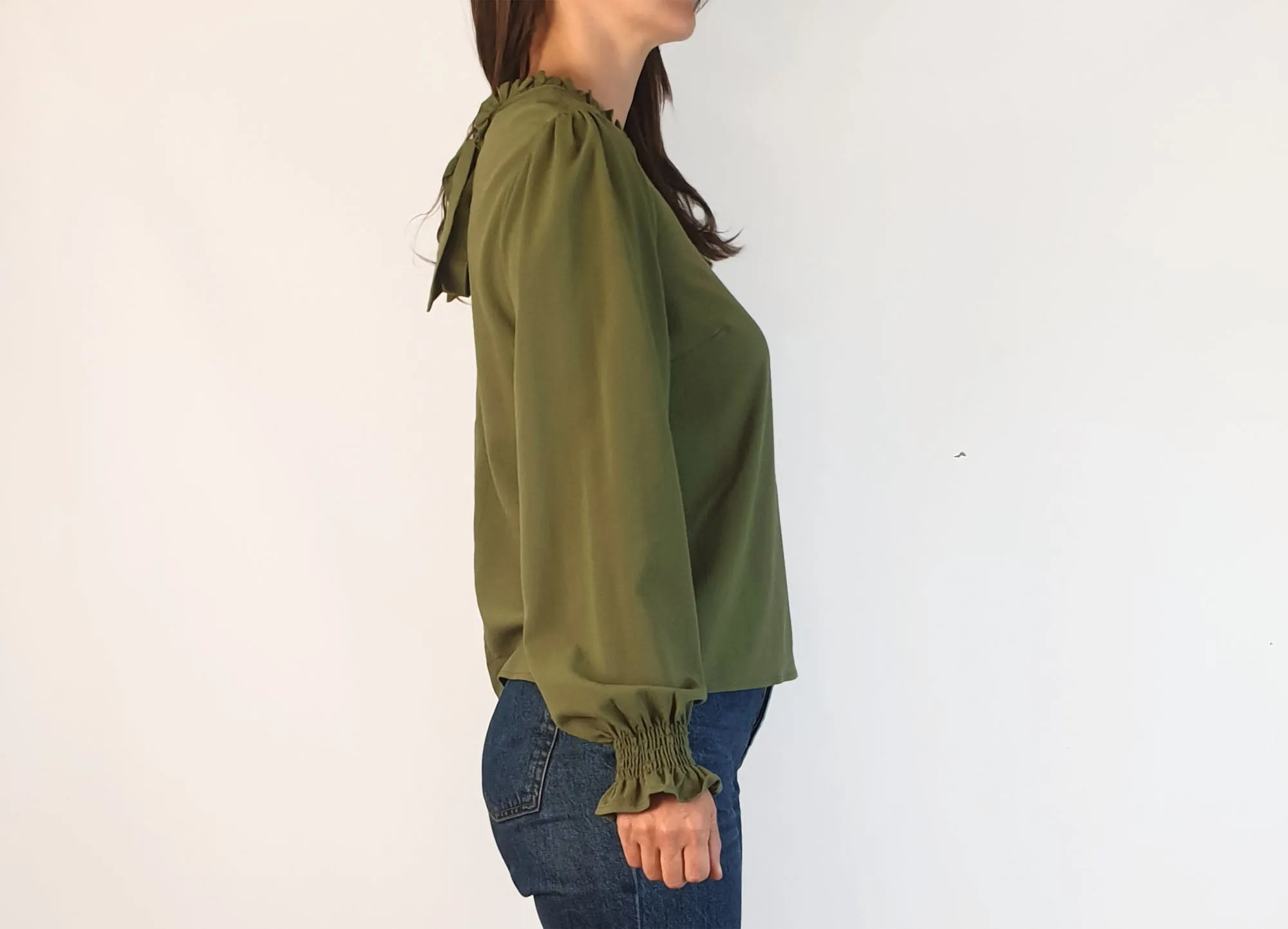 Princess Highway green peasant style long sleeve top size 8