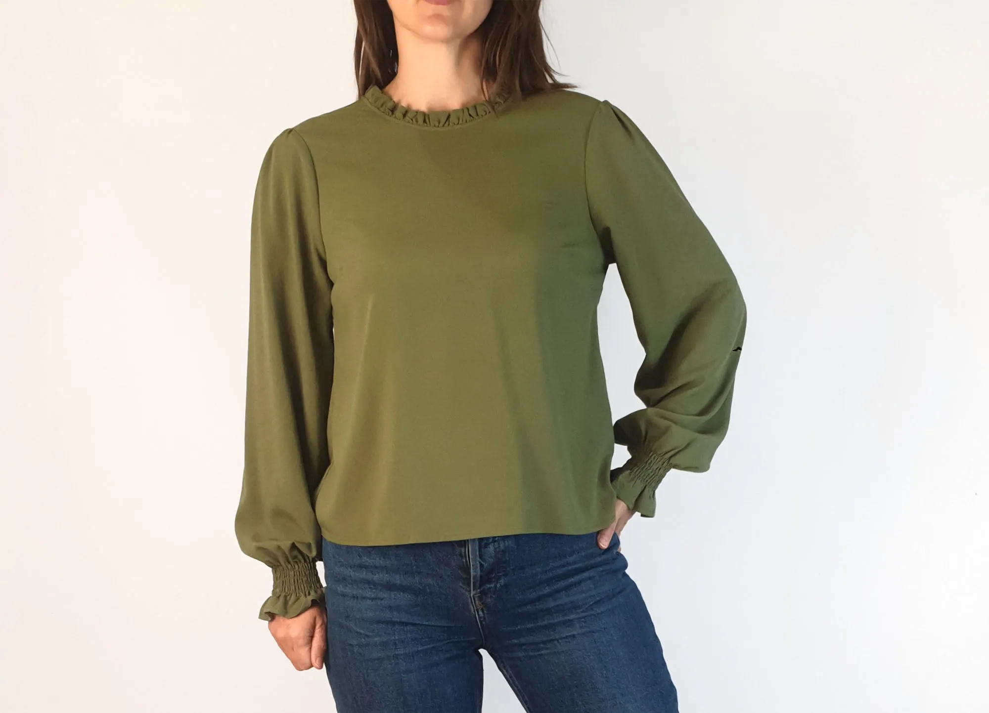 Princess Highway green peasant style long sleeve top size 8