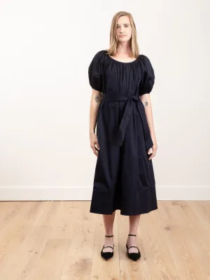 puff sleeve dress - navy