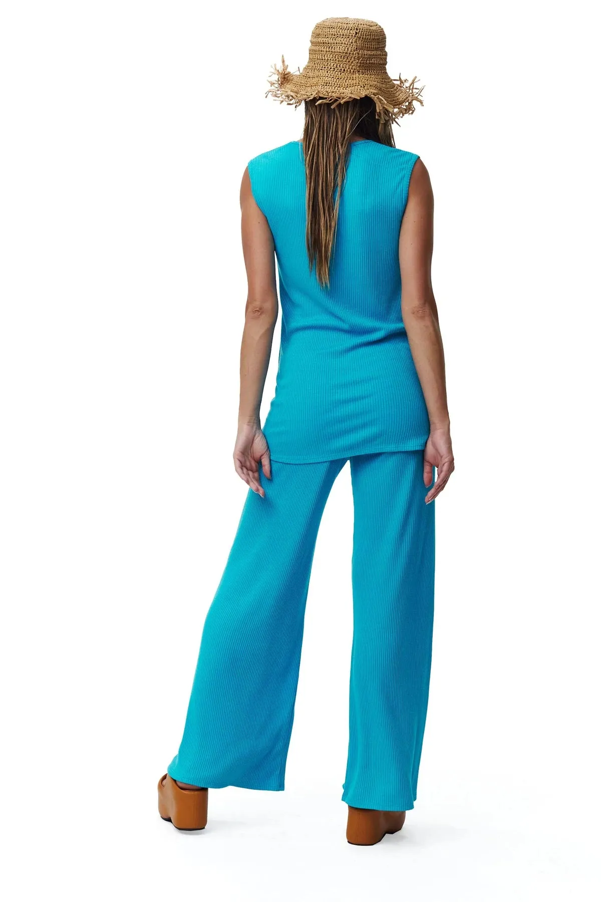 Pyaaw Tunic in Ocean Fine Rib