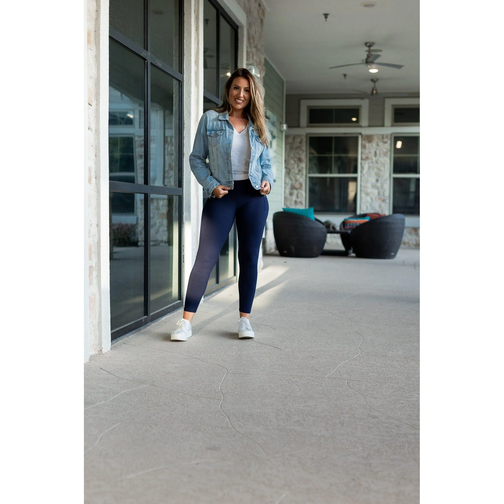 *Ready to Ship | Navy Full Length with Pocket Leggings  - Luxe Leggings by Julia Rose®