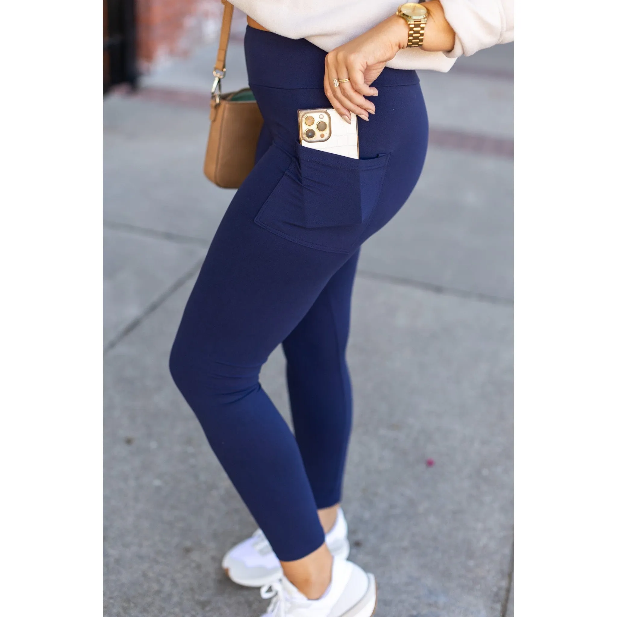 *Ready to Ship | Navy Full Length with Pocket Leggings  - Luxe Leggings by Julia Rose®