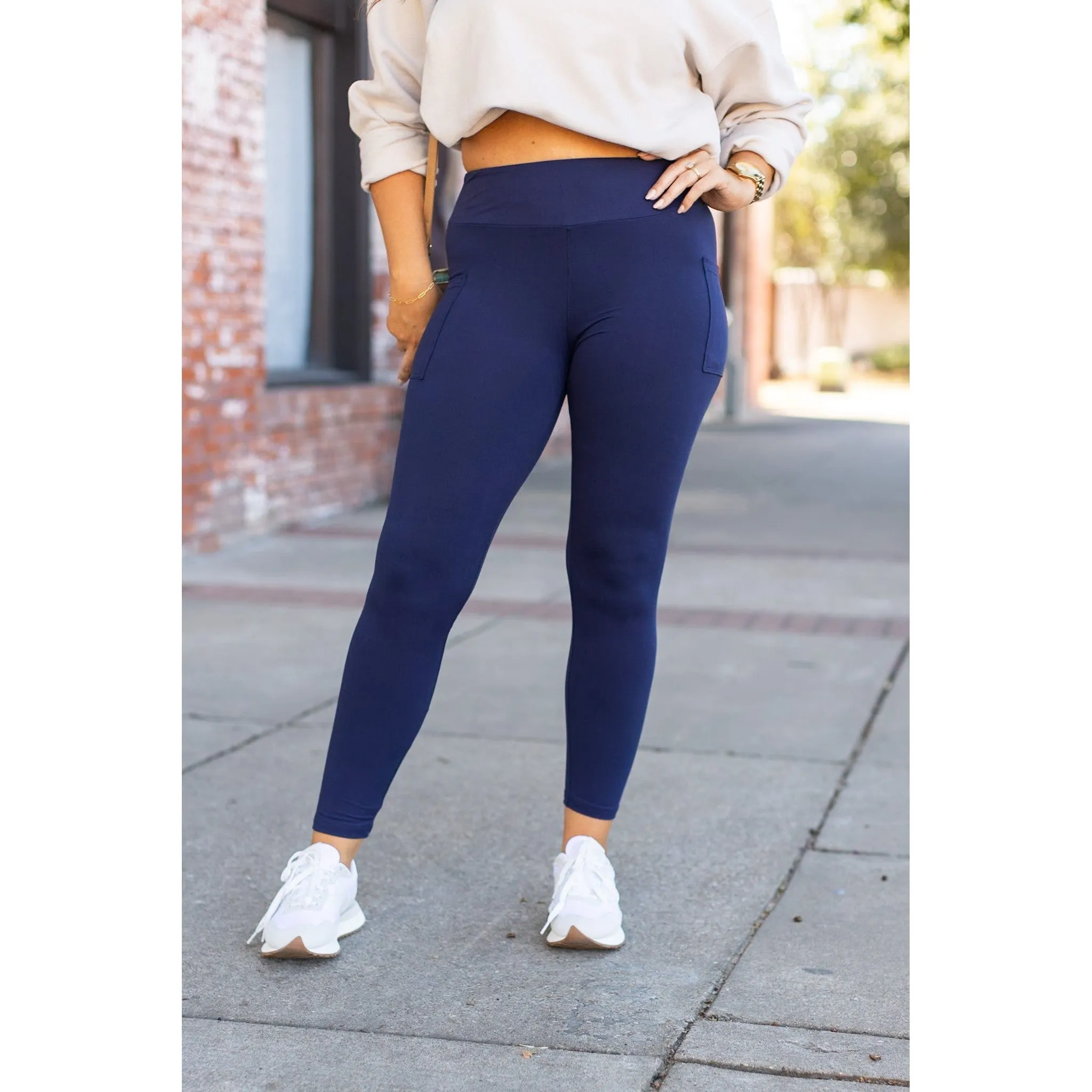 *Ready to Ship | Navy Full Length with Pocket Leggings  - Luxe Leggings by Julia Rose®