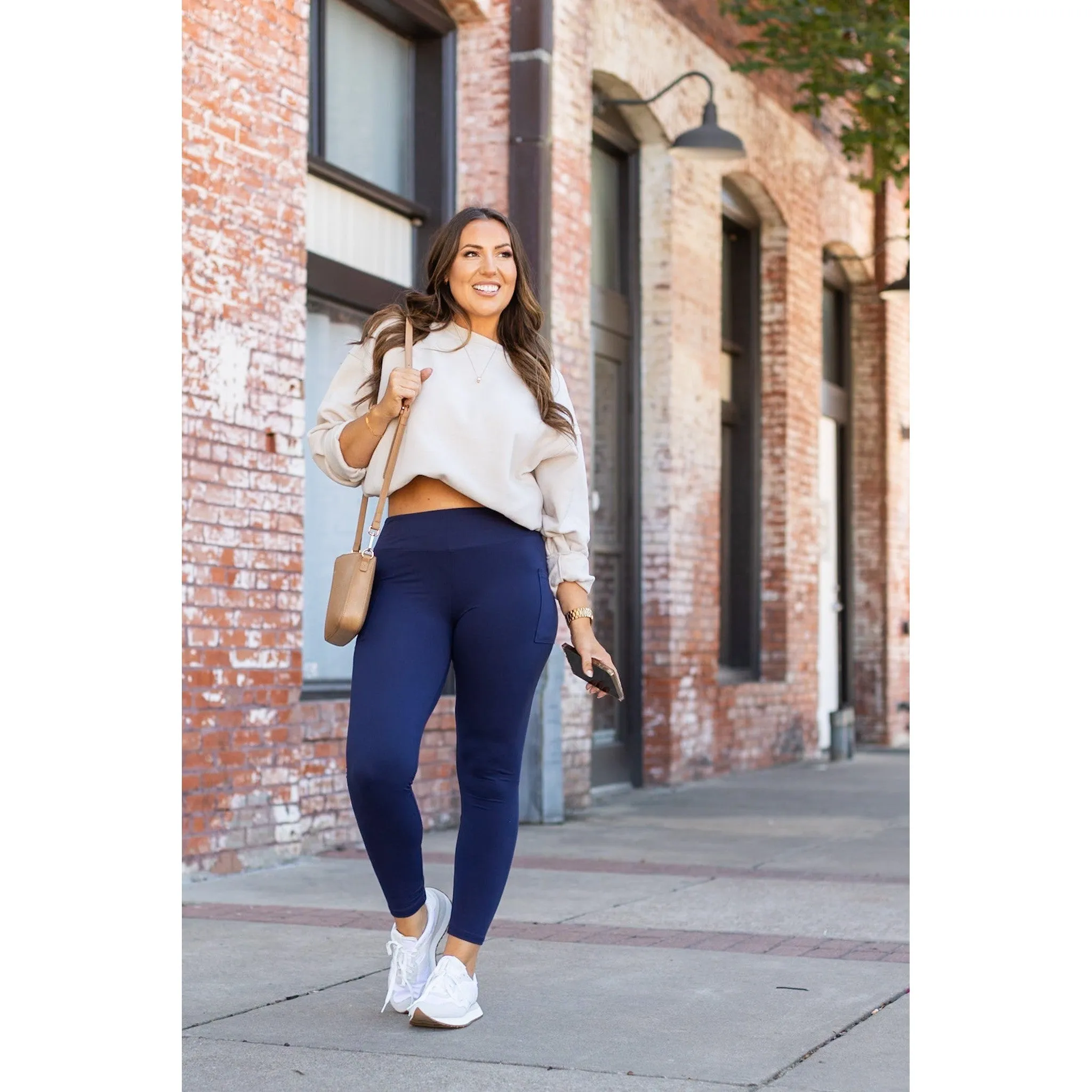 *Ready to Ship | Navy Full Length with Pocket Leggings  - Luxe Leggings by Julia Rose®