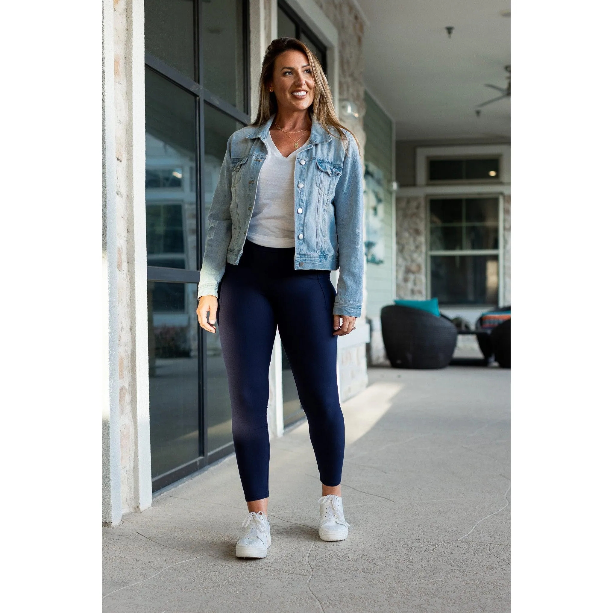 *Ready to Ship | Navy Full Length with Pocket Leggings  - Luxe Leggings by Julia Rose®